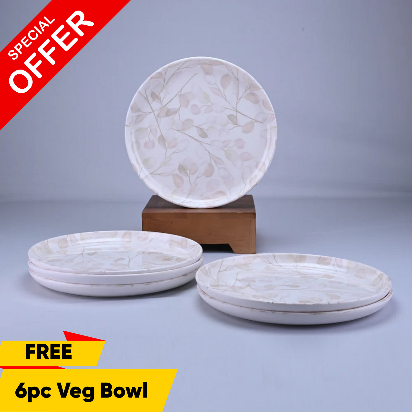 6 pc Dinner Plate Set Arch 27 cm - Moonleaf