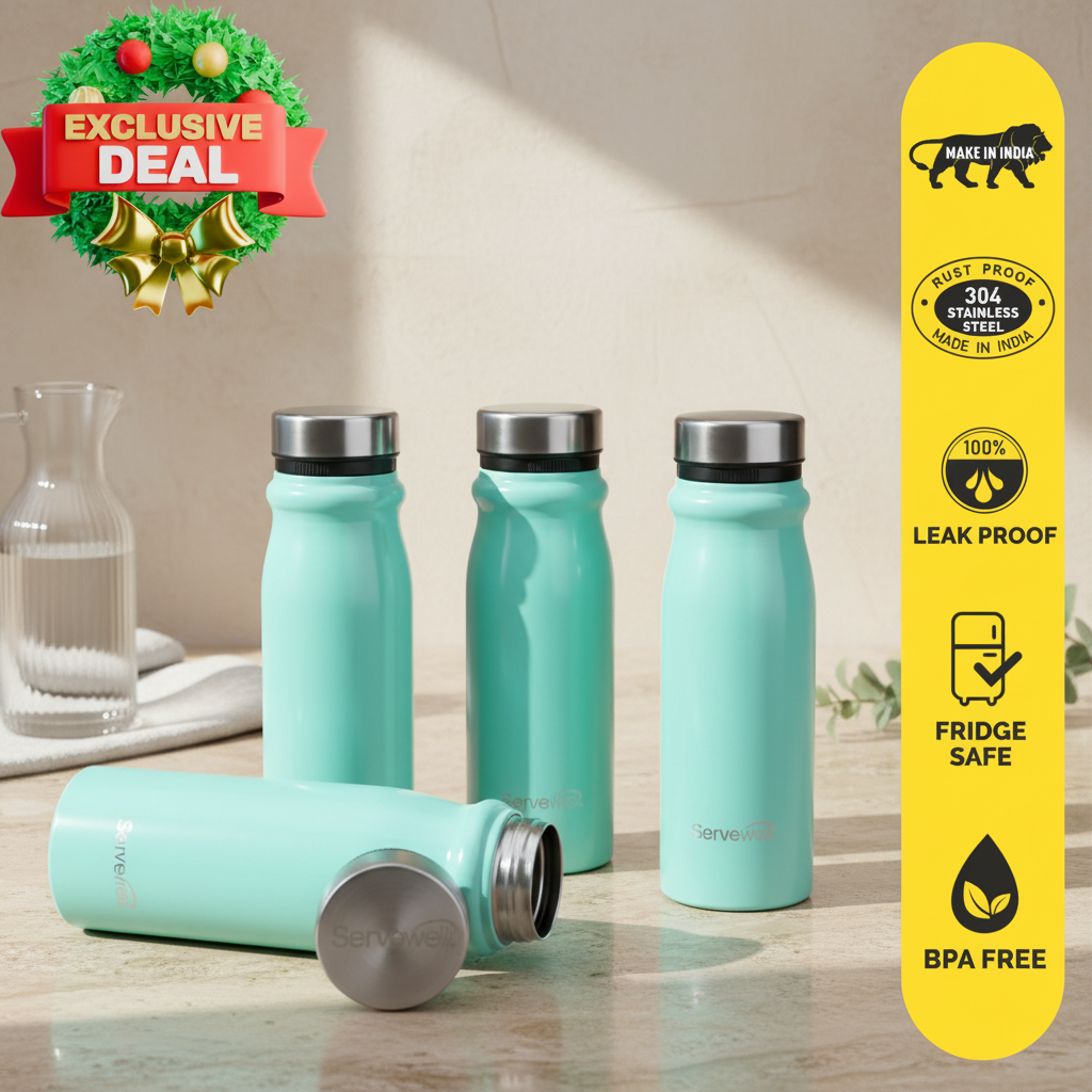 Hudson Steel Fridge Bottles - 1100 ml (Set of 4)
