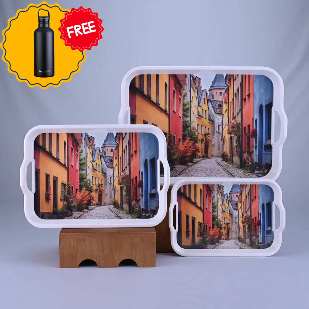 3 pc Tray Set Handy - Welcome