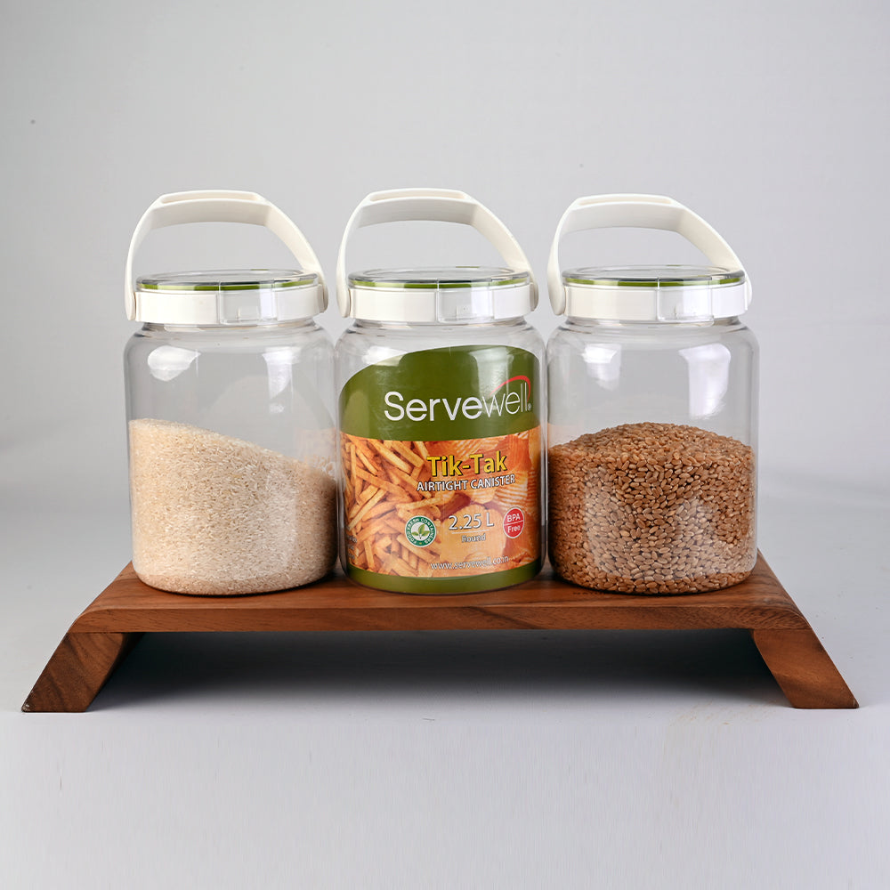 Canister Airtight Tik-Tak Set 3 pc Round 2.25 ltr