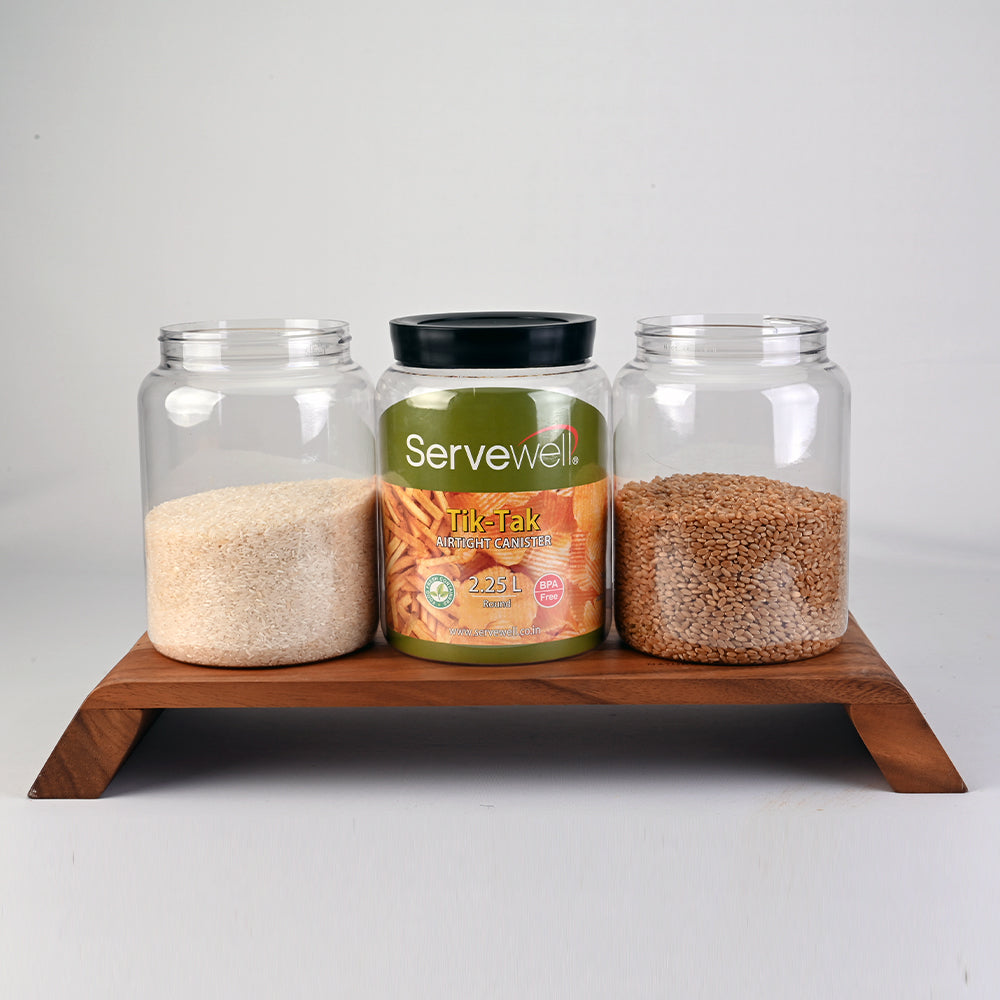 Canister Airtight Tik-Tak Set 3 pc Round 2.25 ltr