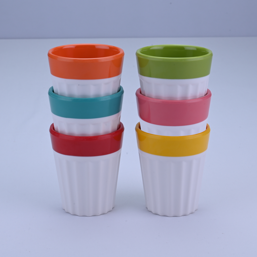 6 pc 2 Tone Chai Glass Set