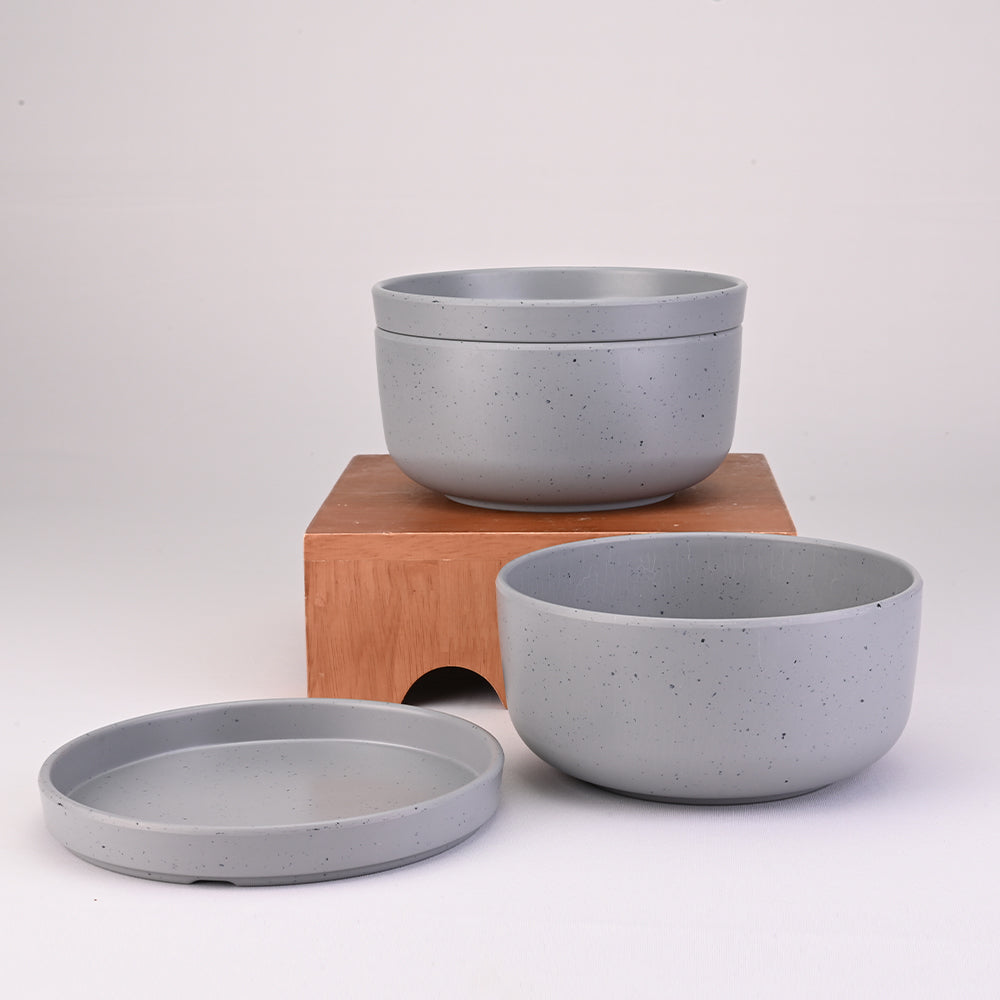 31 pc Dinner Set Thali - Dots Grey