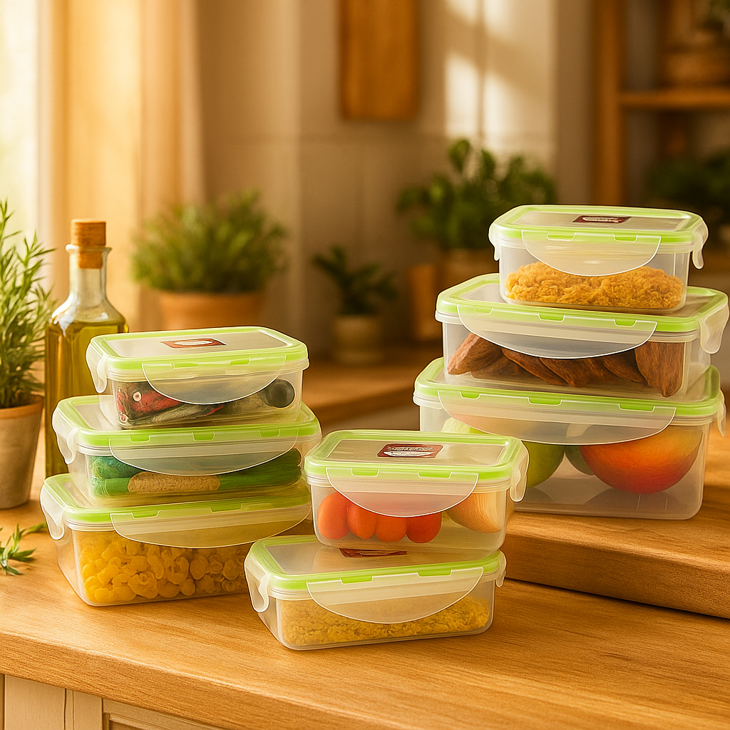 8 pc Container Food Fresh Set - Rect