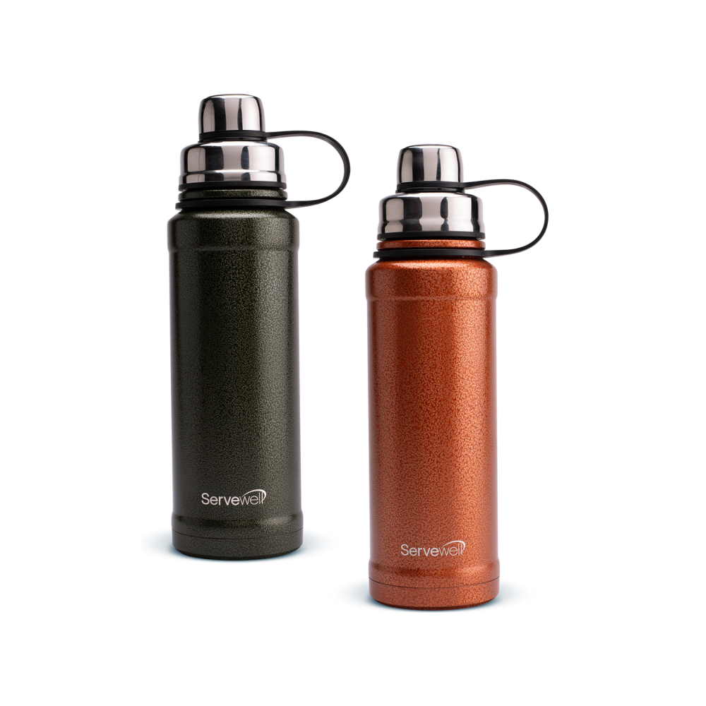 Atlanta SS Vacuum Bottle 600 ml - Green and Orange