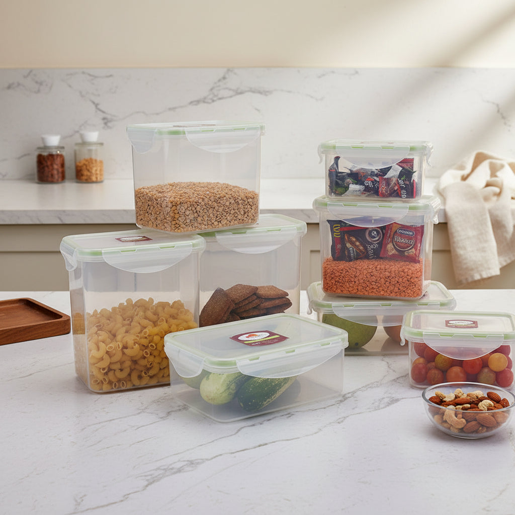 8 pc Container Food Fresh Set - Rectangular