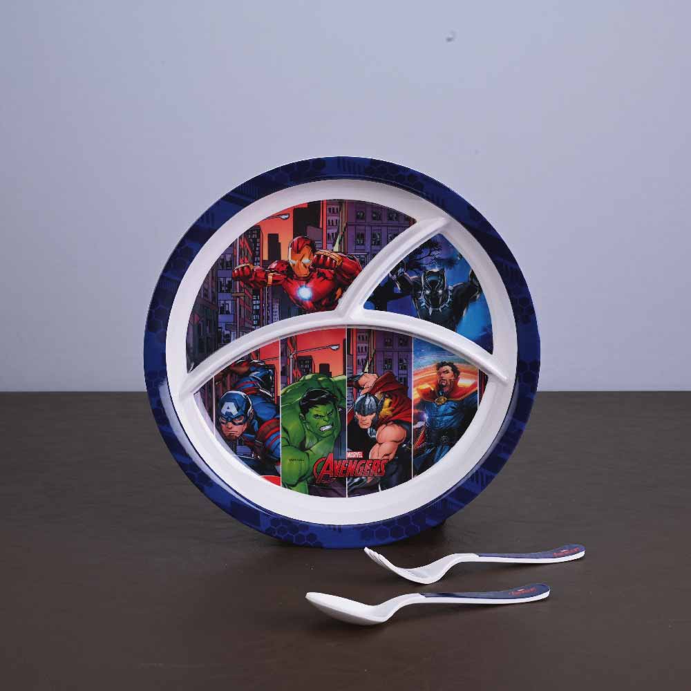 3 pc Rd 3Plate Fork & Spoon Set - Avengers