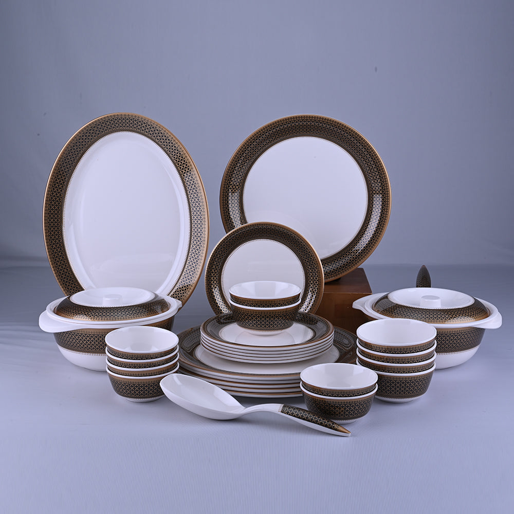 31 pc Dinner Set Rnd Gold - Heera