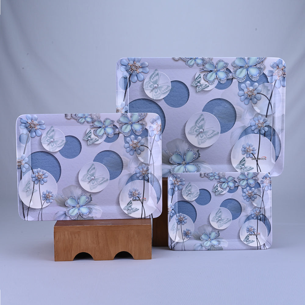 3 pc Tray Set Stylo - Butterfly