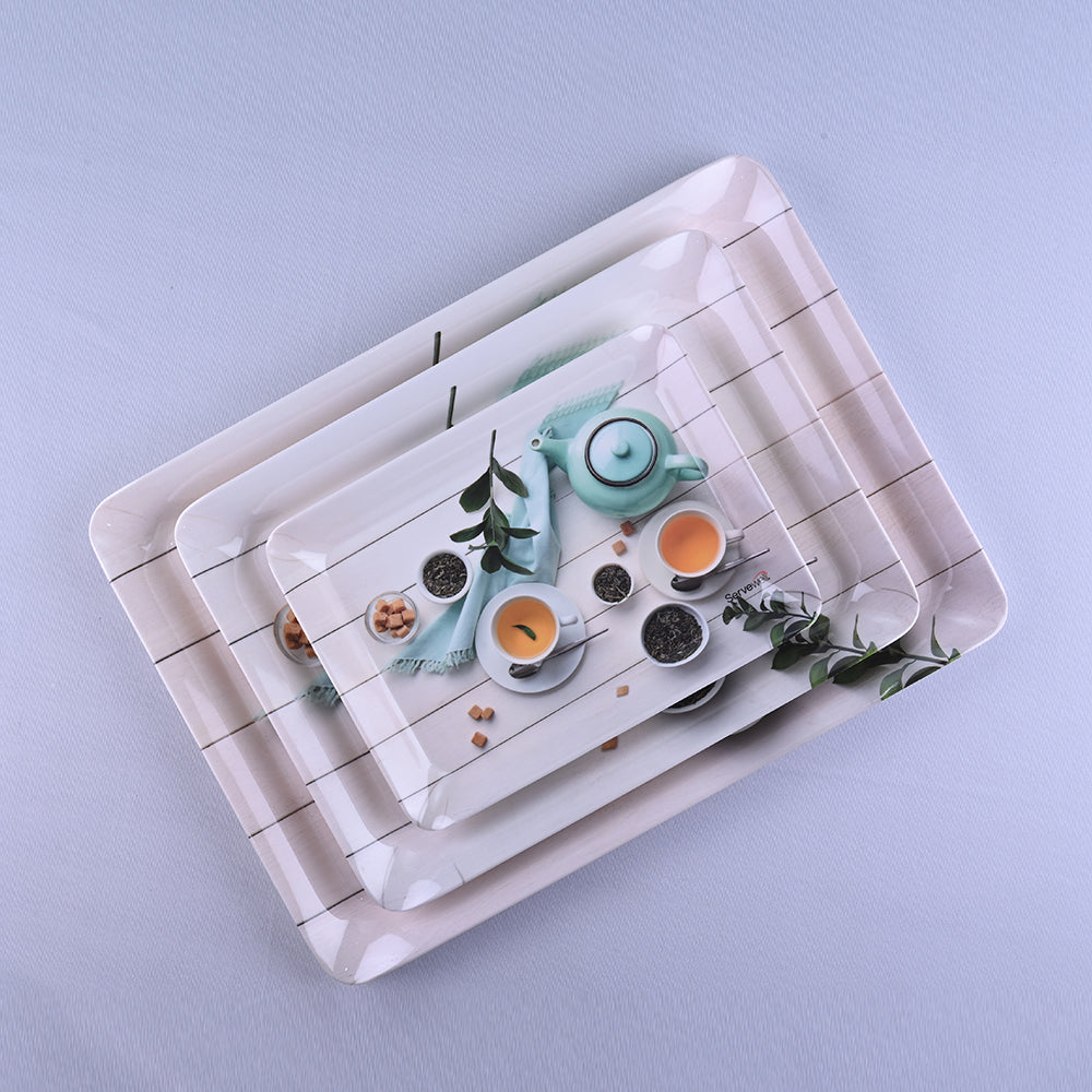 3 pc Tray Set Stylo - Green Tea