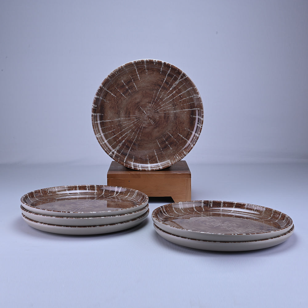 23 pc Dinner Set Dome - Wedge (Brown Base)