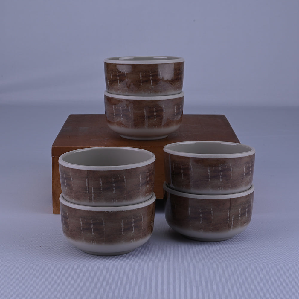 23 pc Dinner Set Dome - Wedge (Brown Base)