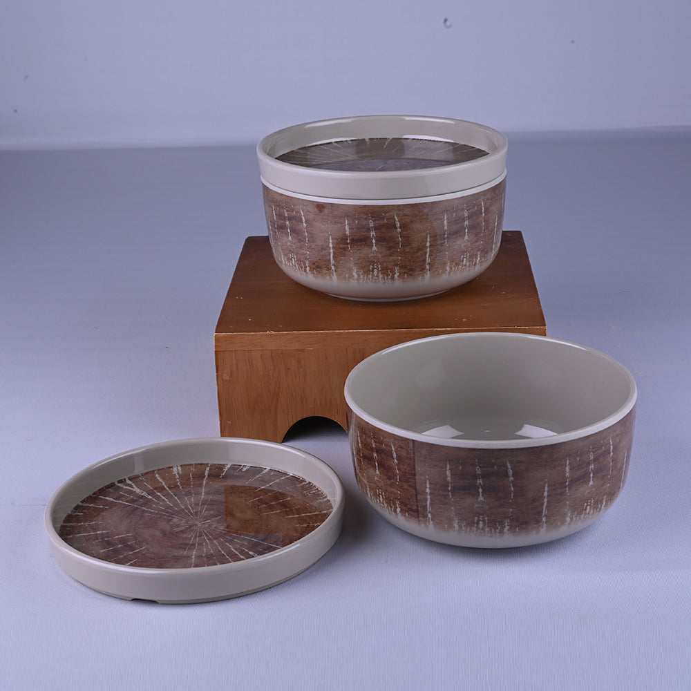 23 pc Dinner Set Dome - Wedge (Brown Base)