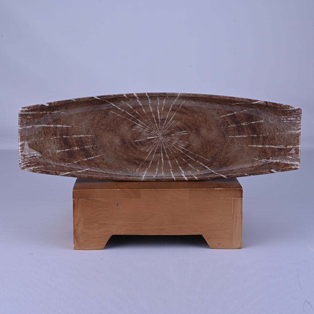 23 pc Dinner Set Dome - Wedge (Brown Base)