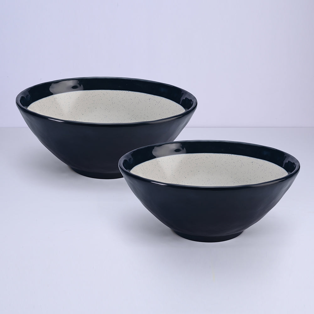 2 pc Ramen Bowl Set Dual - Dot + Navy