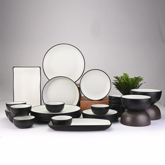 31 pc Dinner Set 2Tone - Black + Green