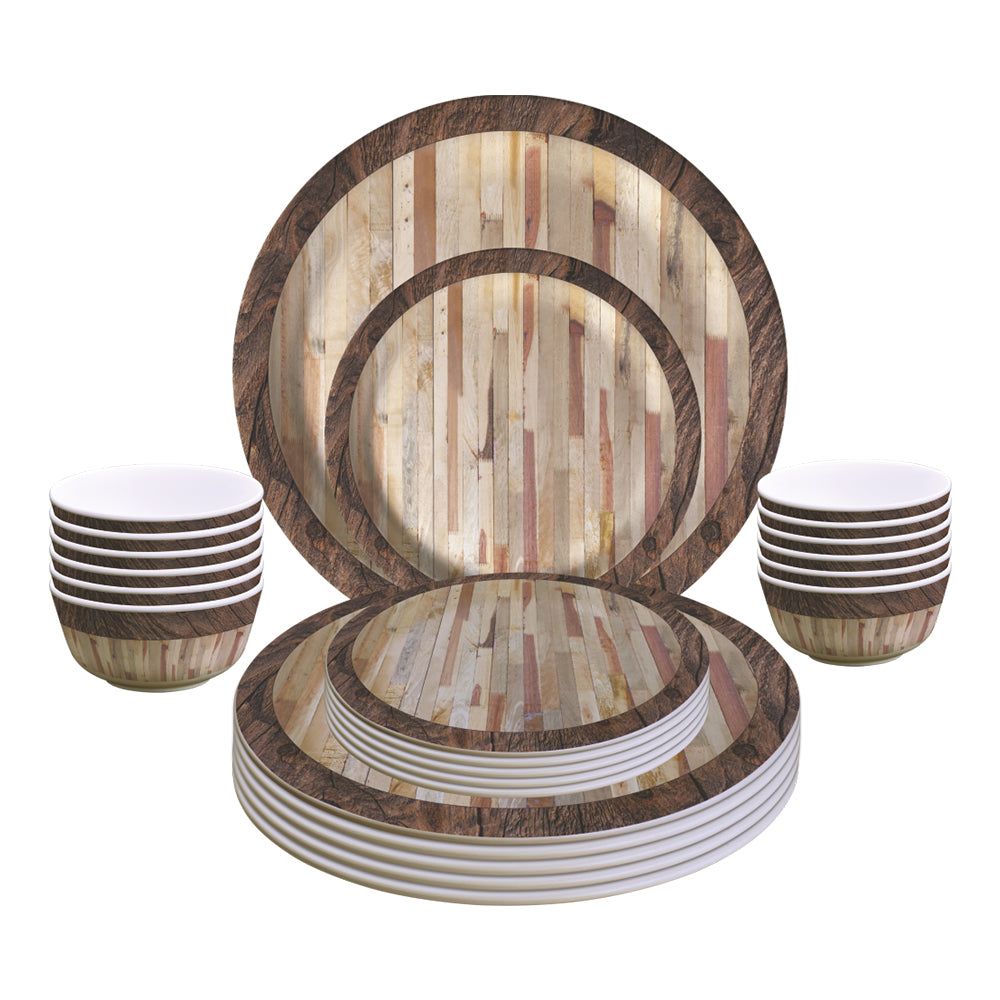 24 pc Rnd Dinner Set - Woody Work