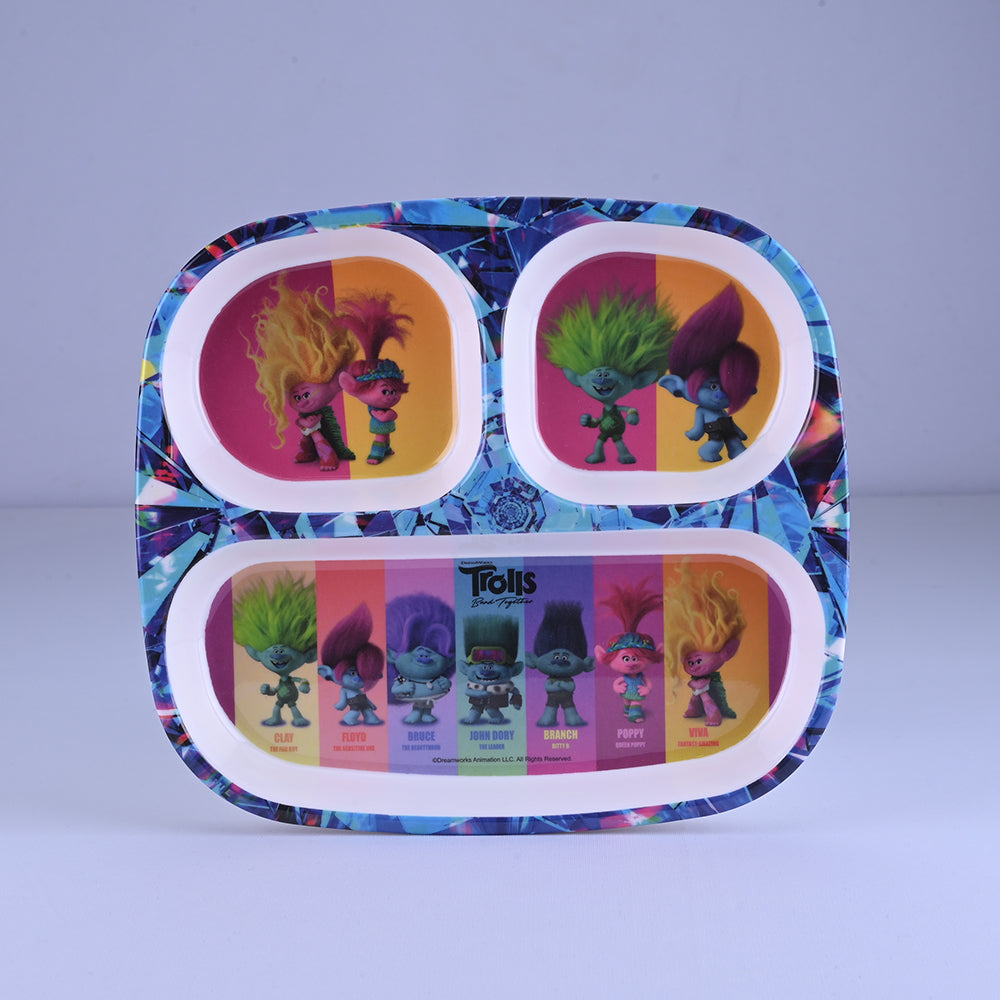 3 pc Rect 3Plate Fork & Spoon Set - Trolls