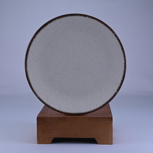 6 pc Dinner Plate Set Gravel 27 cm - Dot Cream