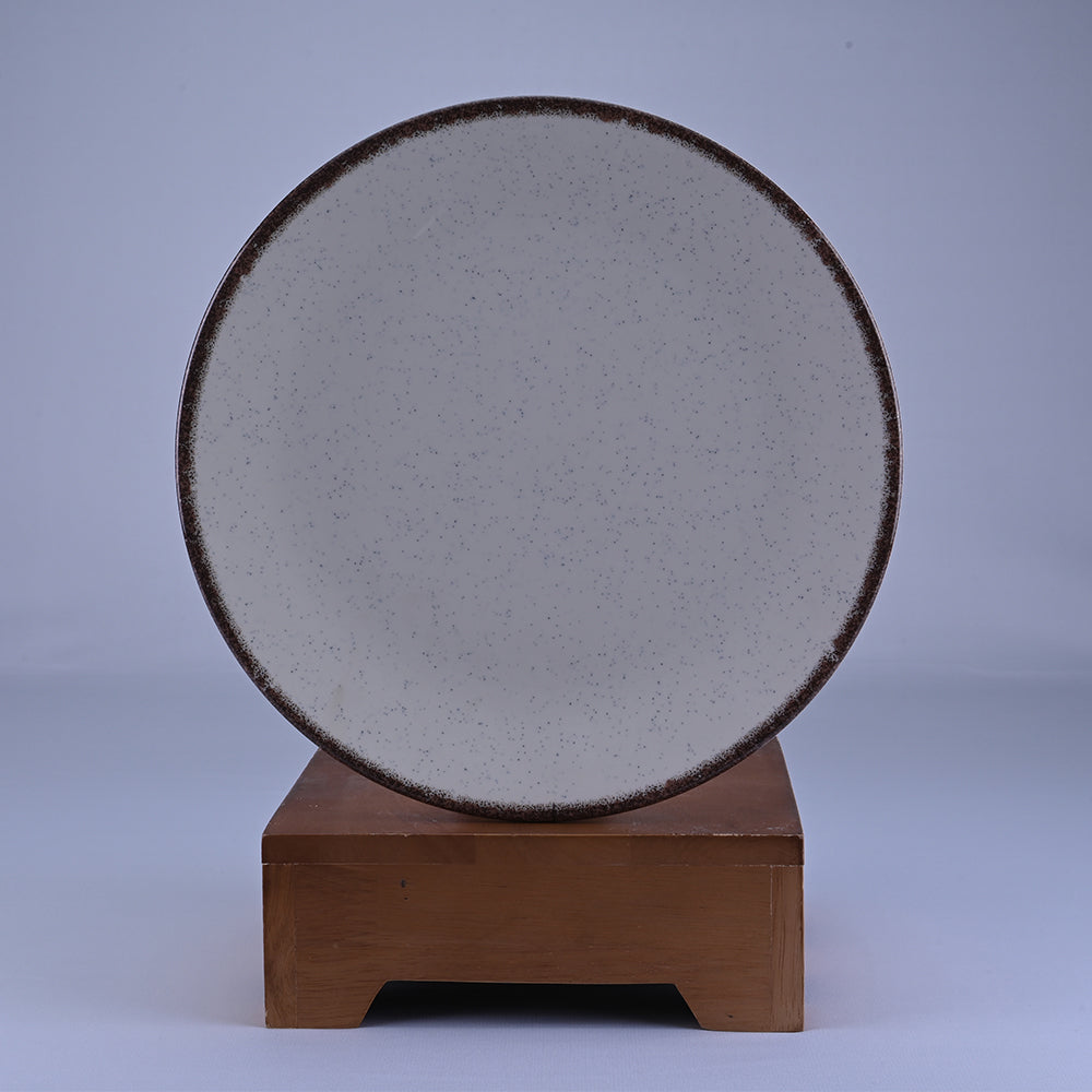 6 pc Dinner Plate Set Gravel 27 cm - Dot Cream