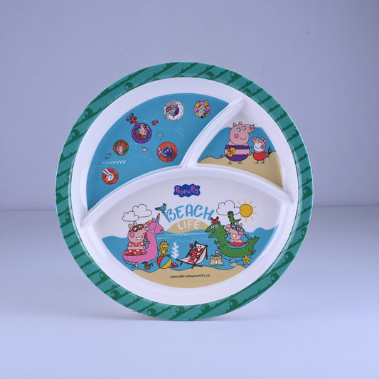 3 pc Rd 3Plate Fork & Spoon Set - Peppa Pig