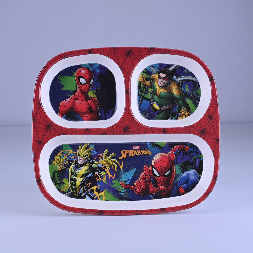 3 pc Rect 3Plate Fork & Spoon Set - Spiderman