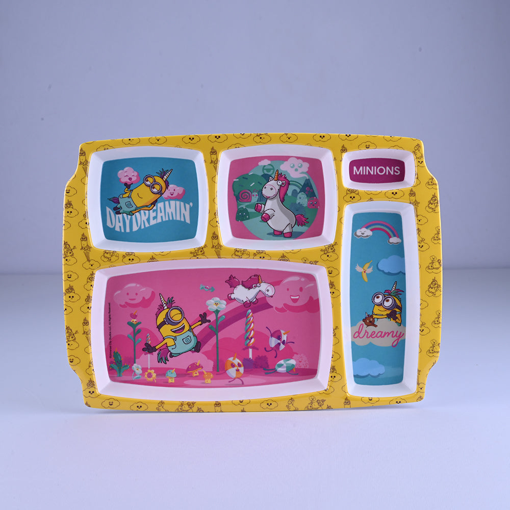 3 pc Rect 5Plate Fork & Spoon Set - Minions