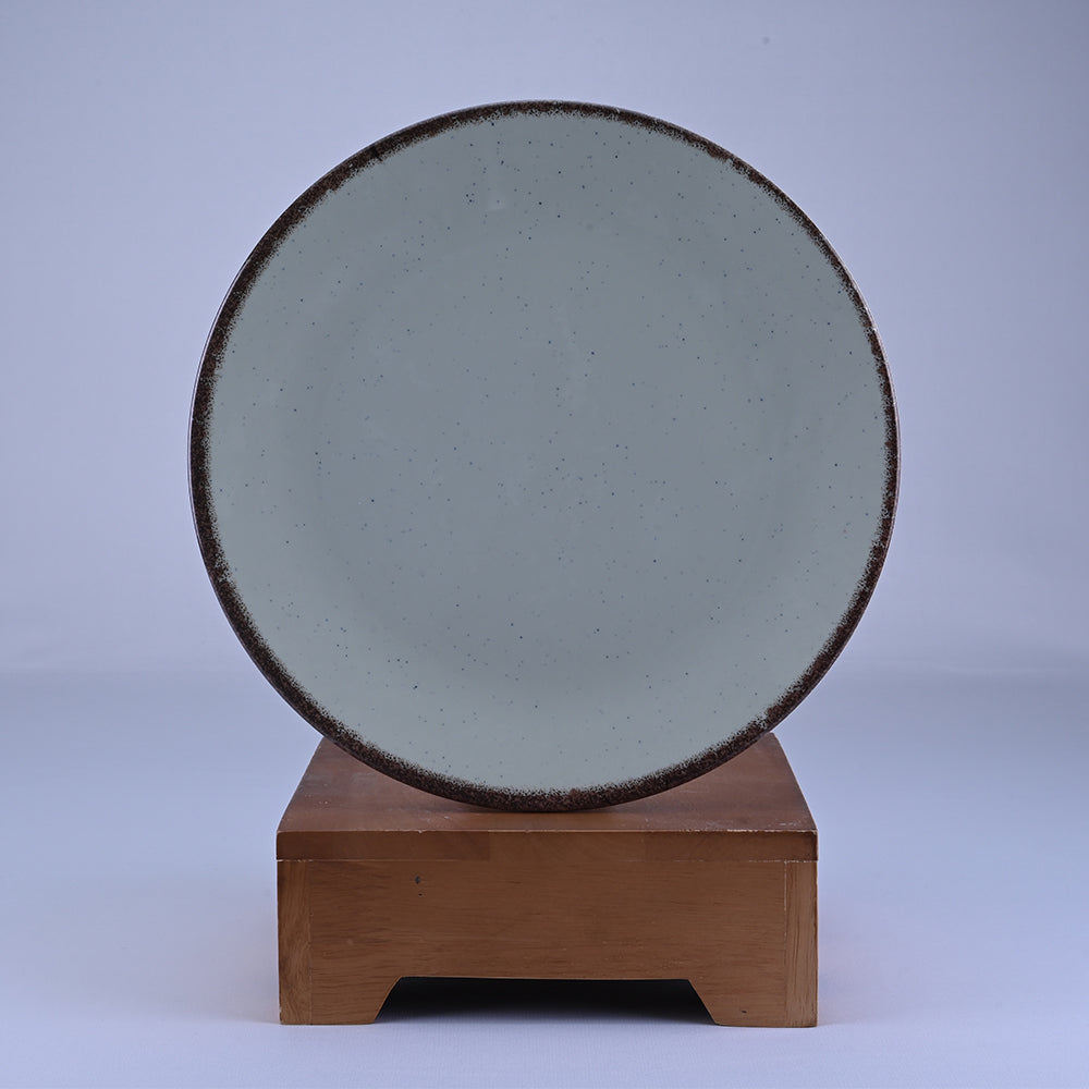 6 pc Dinner Plate Set Gravel 27 cm - Dot Green