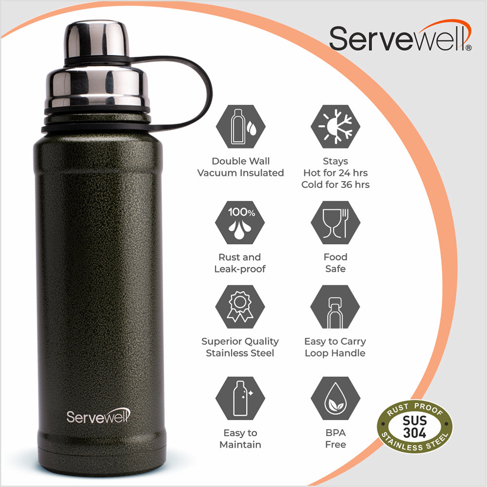 Atlanta SS Vacuum Bottle 600 ml - Stone Green