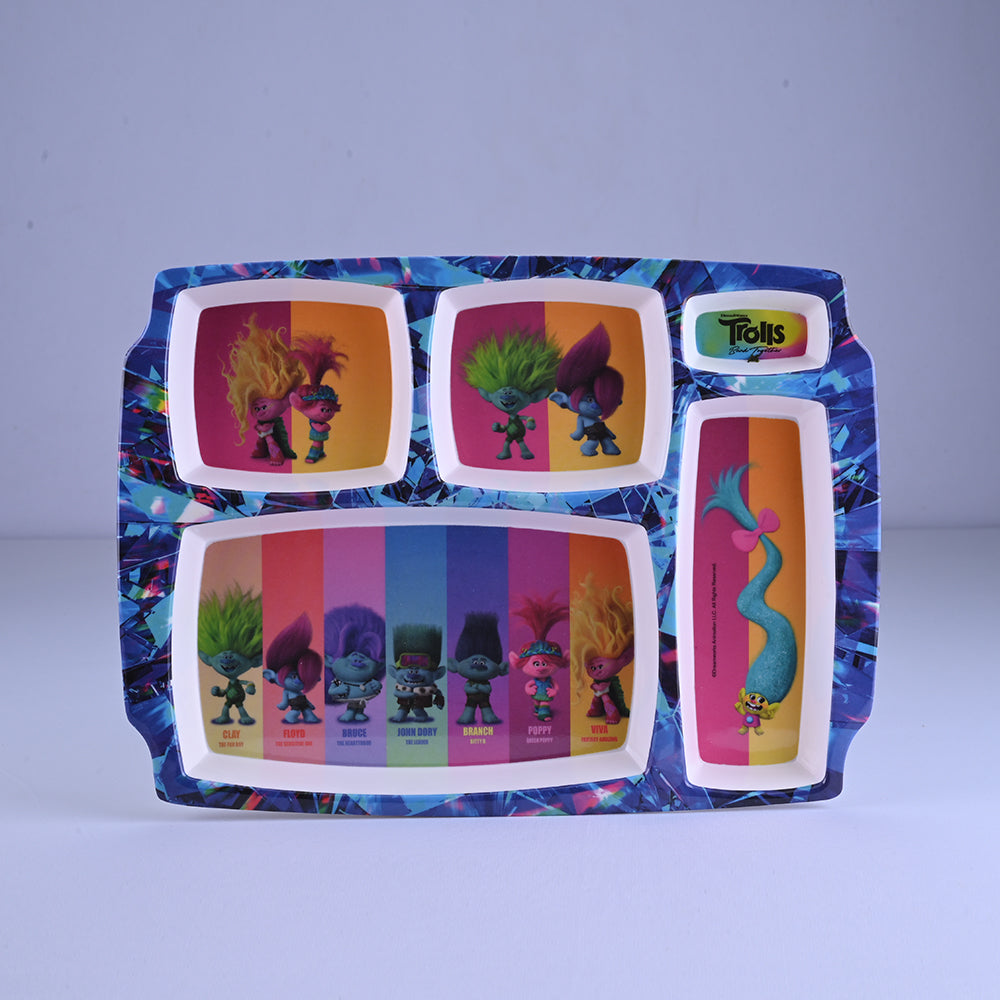 3 pc Rect 5Plate Fork & Spoon Set - Trolls