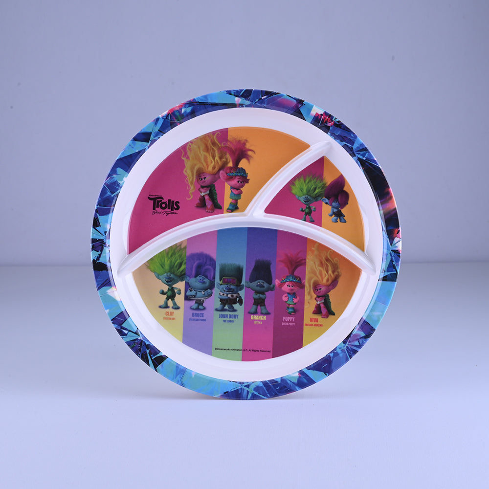 3 pc Rd 3Plate Fork & Spoon Set - Trolls