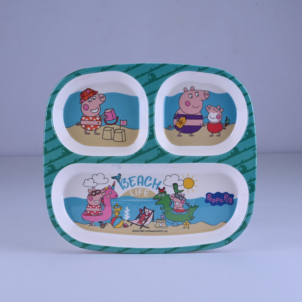 3 pc Rect 3Plate Fork & Spoon Set - Peppa Pig