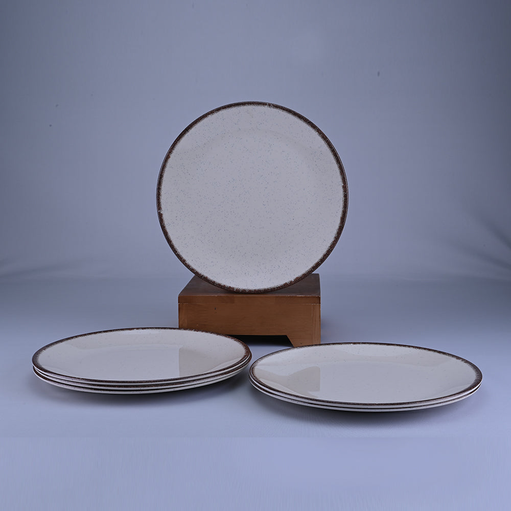 18 pc Dinner Set Gravel - Dot Cream