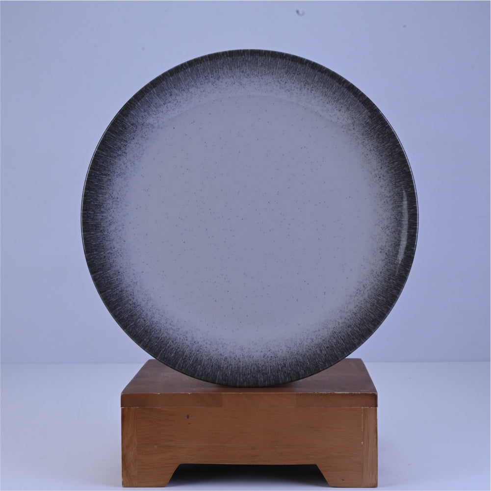 6 pc Dinner Plate Set Gravel 27 cm - Dot Silver