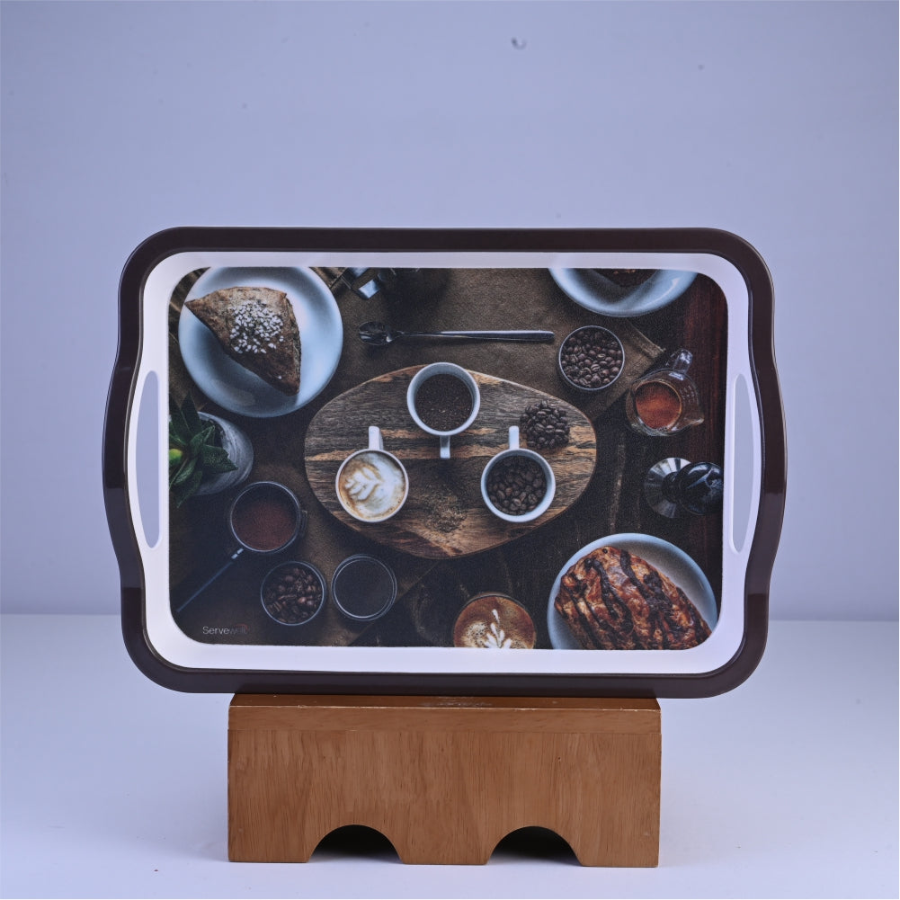3 pc Tray Set Sturdy - Coffee Burst