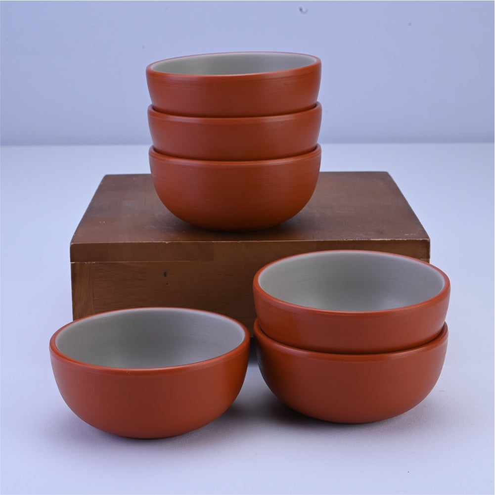 18 pc Dinner Set 2 Tone - Terracota and Brown
