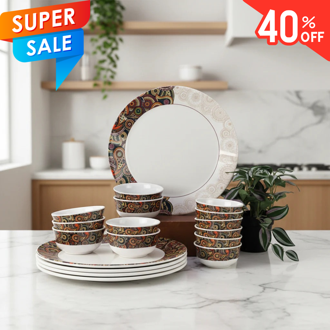 18pc Dinner Set - Tribal Paisley