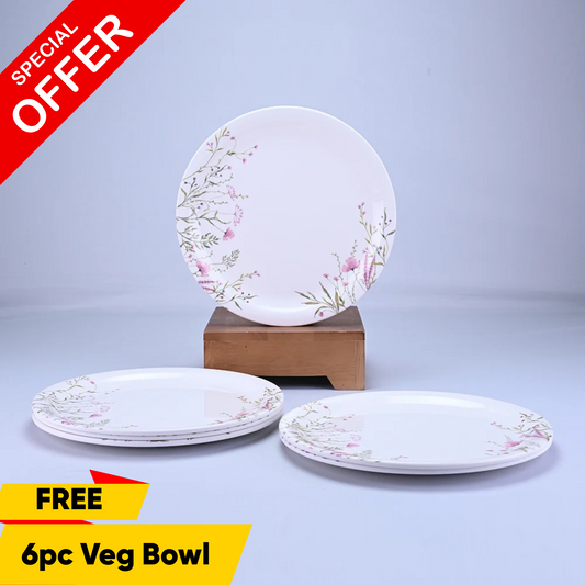 6 pc Dinner Plate Set Rnd 28 cm - Wild Flower