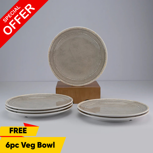 6 pc Dinner Plate Set - Ancient Sand