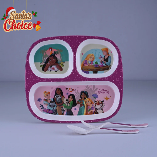 3 pc Rect 3Plate Fork & Spoon Set - Princess