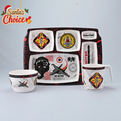 3 pc Rect Plate, Mug & Bowl Set - Fighter