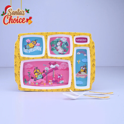 3 pc Rect 5Plate Fork & Spoon Set - Minions