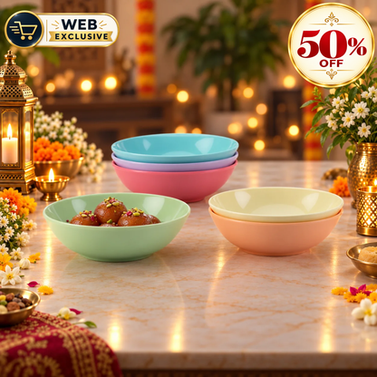 6pc Round Serving Bowl Set - Pastel