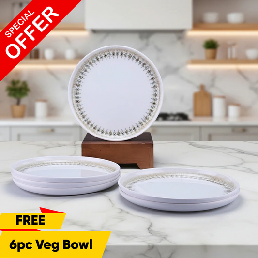 6 pc Dinner Plate Set  Arch 27 cm - Ikat