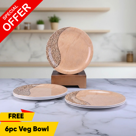 6 pc Dinner Plate Set Rnd 28 cm - Craft