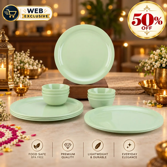 12pc Dinner Set Traditional - Pastel Green