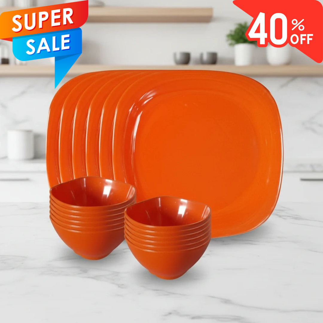 18pc Dinner Set - Orange