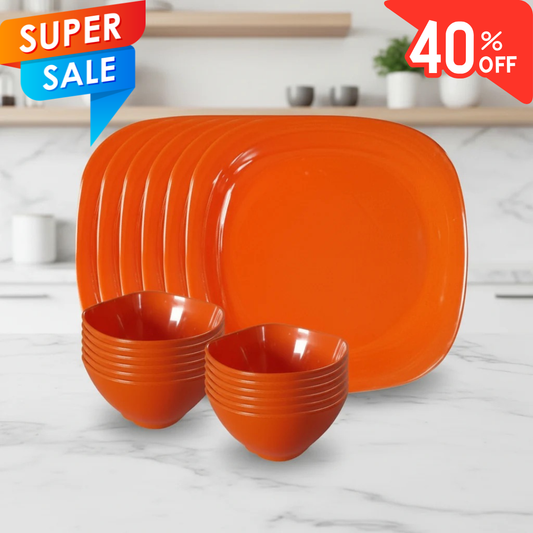 18pc Dinner Set - Orange