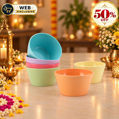 6pc Linear Cone Bowl Set - Pastel