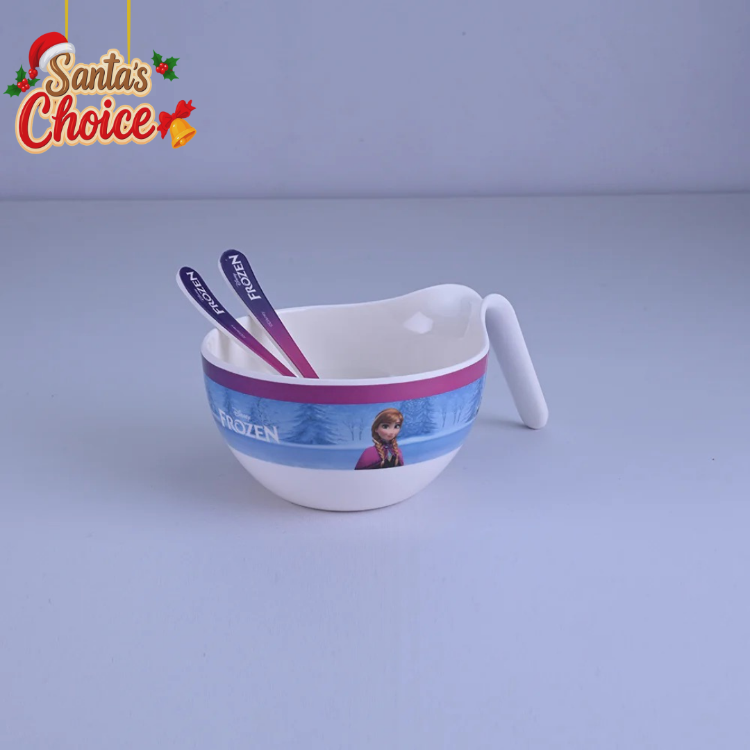 3 pc Maggie Bowl Fork & Spoon Set - Frozen